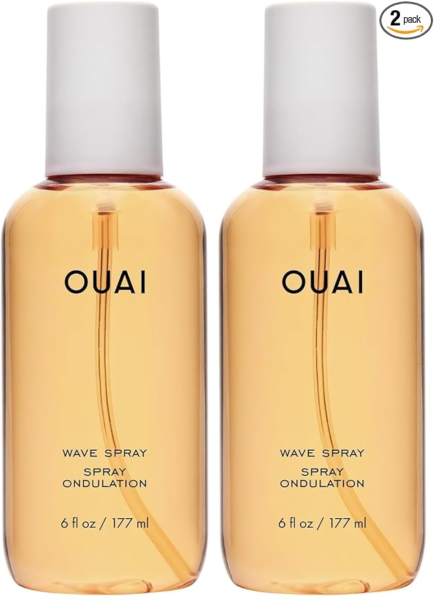 OUAI Wave Spray - Texture Spray for Hair with Coconut Oil & Rice Protein - Adds Texture, Volume & Shine for Beach Waves - Paraben Free, Safe for Color & Keratin-Treated Hair (6 fl oz) (Pack of 2)