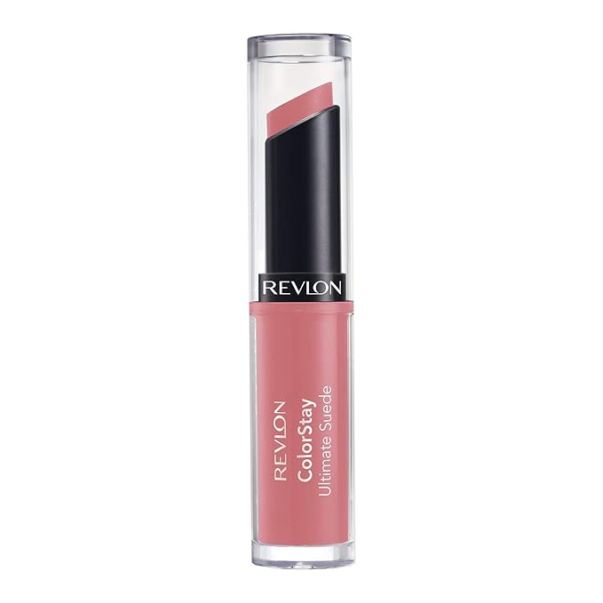 REVLON Lipstick, ColorStay Ultimate Suede Lipstick, High Impact Lip color with Moisturizing Creamy Formula, Infused with Vitamin E, 025 Socialite, 0.09 Oz