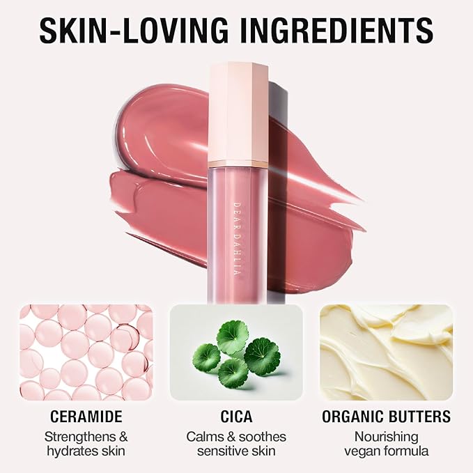 DEAR DAHLIA Petal Drop Liquid Blush (Barely) - Natural Dewy Glow Serum Blush, Buildable & Blendable, Sheer Watercolor Finish, Vegan Korean Makeup for Cheeks, 0.14 oz