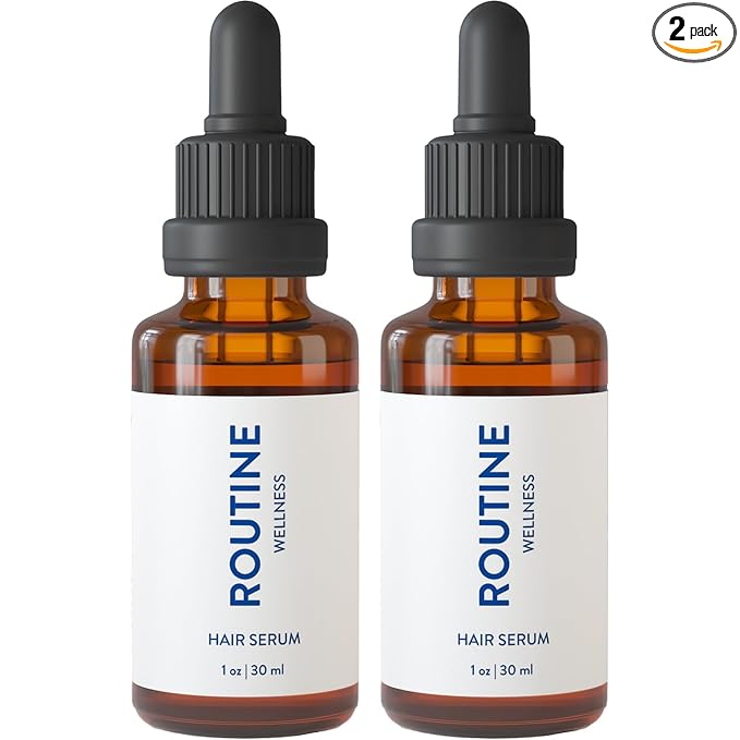 Routine Wellness Hair Treatment Serum for Thinning Hair - Plant-Based Rosemary, Tea Tree & Argan Oils Blend for Strength, Shine & Softer Hair - Clean Ingredients, All Hair Types - 30ml (Pack of 2)