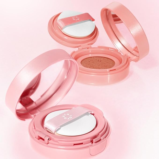 INTO YOU Cream Blush Air Cushion for Cheeks Eyes, Moisturizing, Lightweight, Dewy Finish Face Makeup, Long Wearing, Buildable, Blendable, Pigmented Liquid Blush, for All Skin Tones, Sunlit Peach