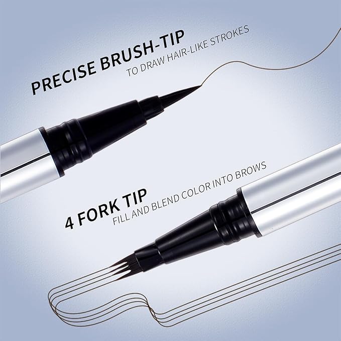 Eyebrow Pencils for Women Waterproof, Eyebrow Pencil & Eyebrow Pen 2 in 1, Long Lasting Brow Pencil, Natural Hair Like Eye Brow Pencil, Brown Eyebrow Pencil (01 LIGHT BROWNS)