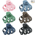 MAORULU Hair Clips for Thick Hair, 3.2" Big Claw Octopus Clips, Strong Hold Jumbo Hair Clip for Women and Girls, 6 Packs (Multi Colors)