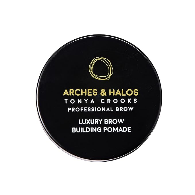 Arches & Halos Luxury Brow Building Pomade - Warm Brown - Tinting Brow Definer for Sculpting and Shaping Eyebrows - Soft, Smudge-Proof, Silky Texture - Lightweight Cream and Gel Blend - 0.016 oz
