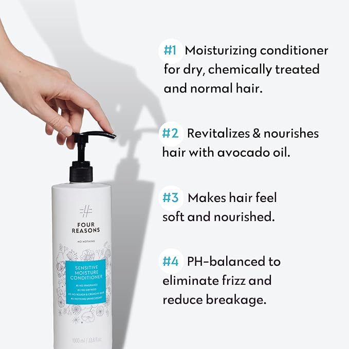No nothing Moisture Conditioner, Hypoallergenic Care for Dry Hair & Sensitive Scalp, Softens & Hydrates Without Irritation, Fragrance-Free, Vegan, Hair Conditioner for Women, Paraben Free, 33.8 fl oz