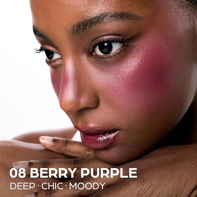House of Hur Moist Ampoule Blusher with 50% Moisture Essence | Hydrating & Long-Lasting Blush | 0.68fl.oz (9 Shades) (Berry Purple)