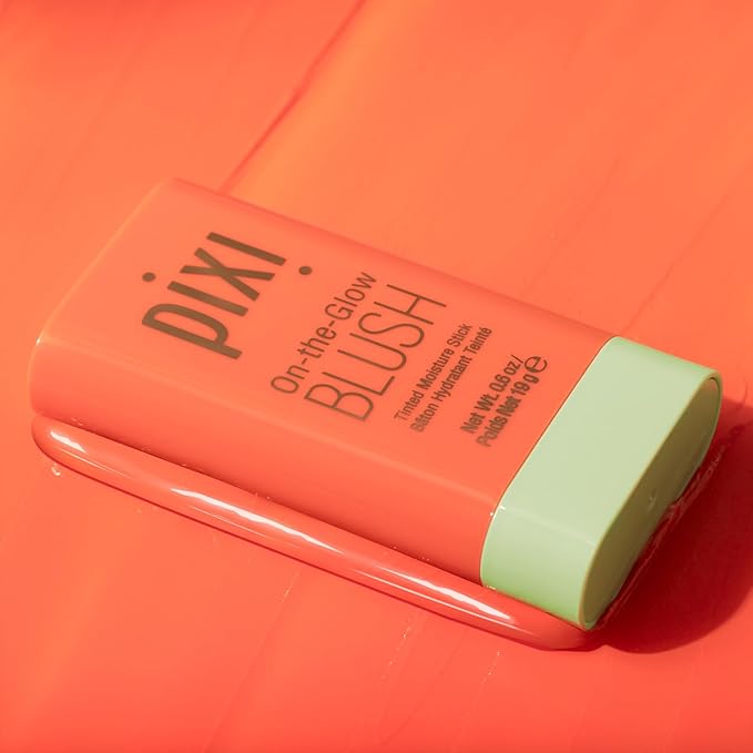 Pixi On-the-Glow Blush Stick in Juicy, Hydrating Tinted Moisture Stick for Cheeks and Lips with Ginseng, Aloe Vera and Fruit Extracts, Twist-Up Design, Paraben-Free, 19g / 0.6 oz