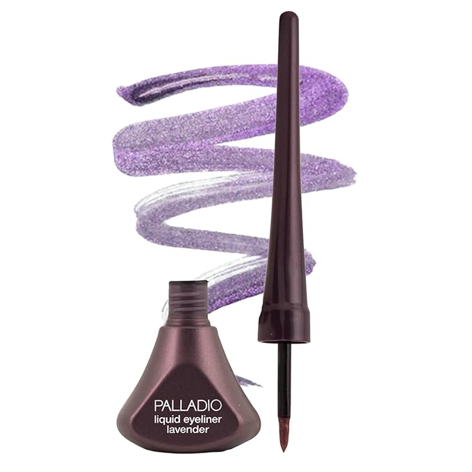 Palladio Liquid Eyeliner, Highly Pigmented and Waterproof, For Intense Eye Definition, Smear-proof Eyeliner Liquid, Includes Easy Grip Wand and Felt Tip Applicator, Lavender