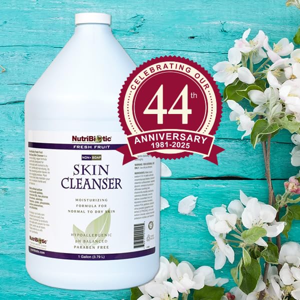 NutriBiotic – Fresh Fruit Non-Soap Skin Cleanser, 1 Gallon with GSE (Citricidal) | pH Balanced, Hypoallergenic & Biodegradable | Free of Parabens, Sulfates, SLS, SLES, Dyes, Colorings & Gluten