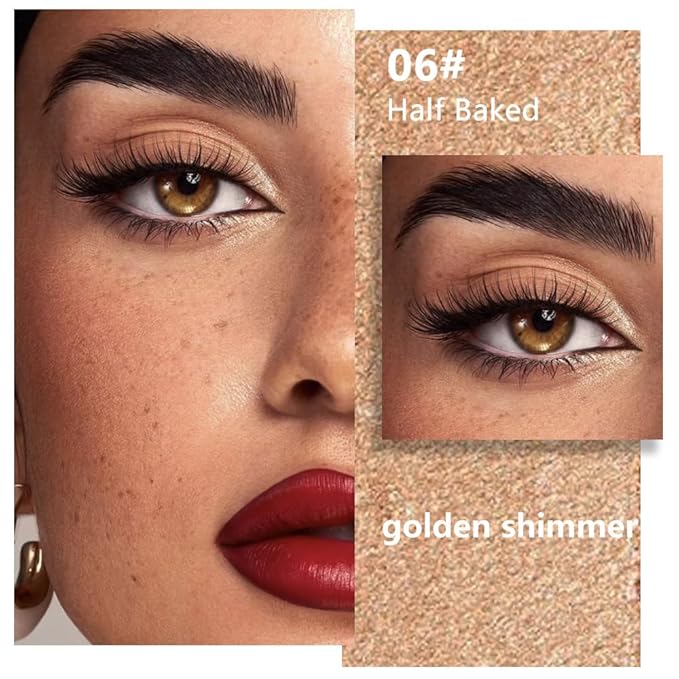 evpct Gold Single Eye Shadow Palette Makeup for Older Women, Gold Bronze Copper Brown Shimmer Glitter Sparkly Metallic Cream Eyeshadow Palette Brightener Makeup, High Pigment Monochrome Mini Eyeshadow