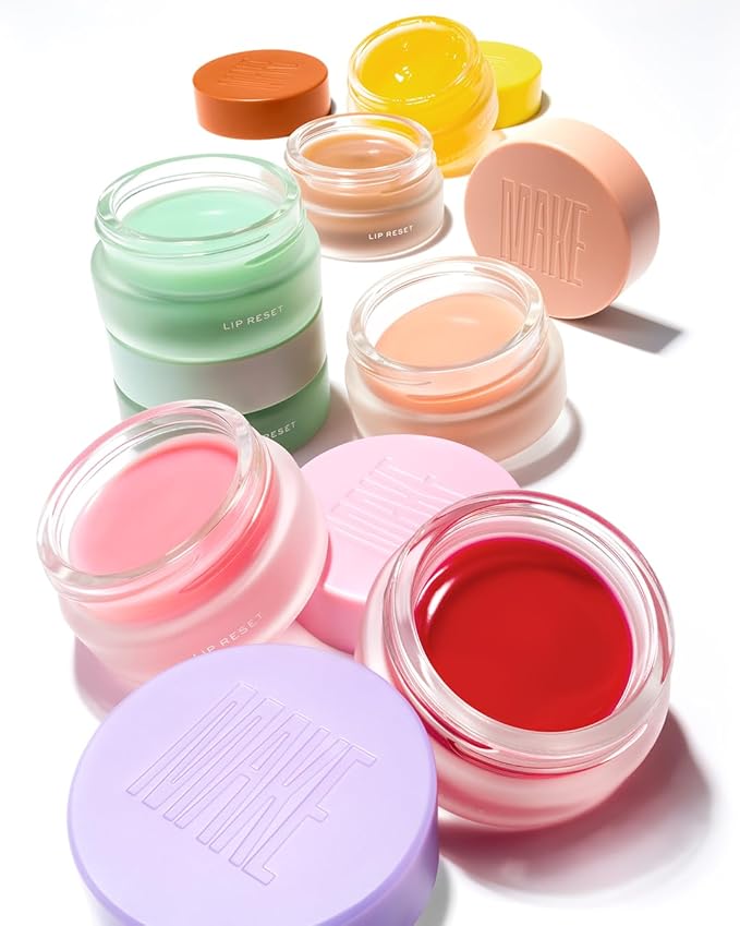 MAKE Beauty Lip Reset Overnight Lip Mask. Nourishing, Hydrating Lip Treatment for Dry, Flaky Lips. Plumps, Softens, and Smooths. Violet Vapor Flavor