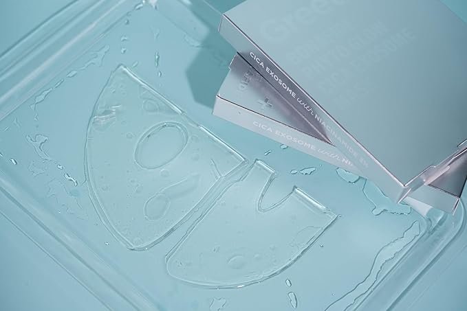 153US Phyto Glow Cica Exosome Mask (25g*5sheet) - 100% Natural Hydrogel Sheet Face Mask, Centella Asiatica Exosome with Niacinamide 3%, Ice Mask, Vegan, Moisture & Soothing, Korean mask