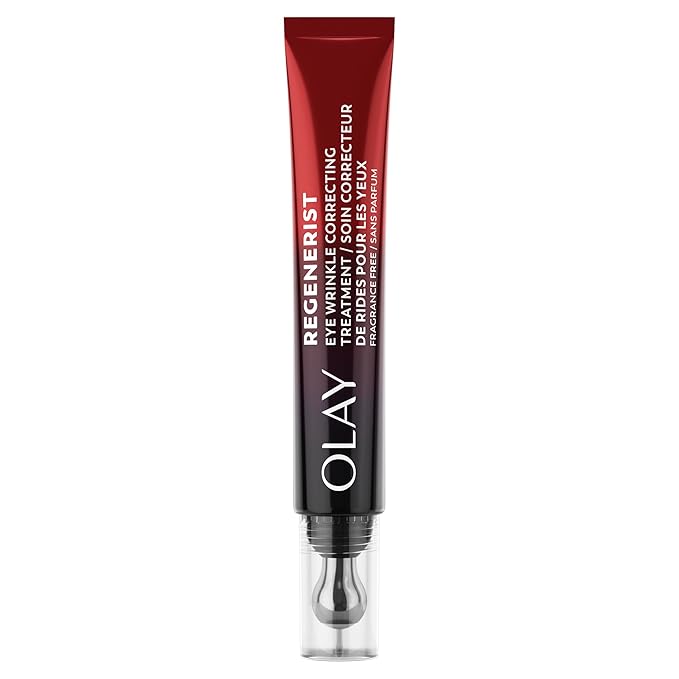Olay Regenerist Under Eye Cream Roller, Eye Wrinkle Cream, Crows Feet & Bags Treatment, Anti-Wrinkle, Anti-Aging Serum, Fragrance-Free, Hexa-Repair Peptide & Bakuchiol, 0.7oz