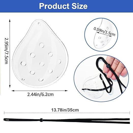 AMZVIO Clear Eye Shield after Surgery,2 Pack,Breathable Protective Eye Patches for Adults & Kids, Hard Plastic Eye Protection Cover for Sleeping with Strap (Black)