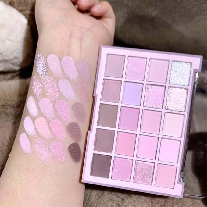 CAKAILA 20Colors Light Purple Pink Nude Basics Matte Eyeshadow Palette,Eye Shadow Travel Makeup Palette all in one Long Lasting Waterproof,Great for Travel Gift Kit