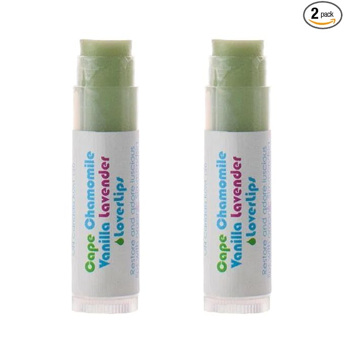 Living Libations - Organic 'Vanilla Chamomile Lover Lips' Lip Balm | Natural, Wildcrafted Clean Beauty (2-pack)