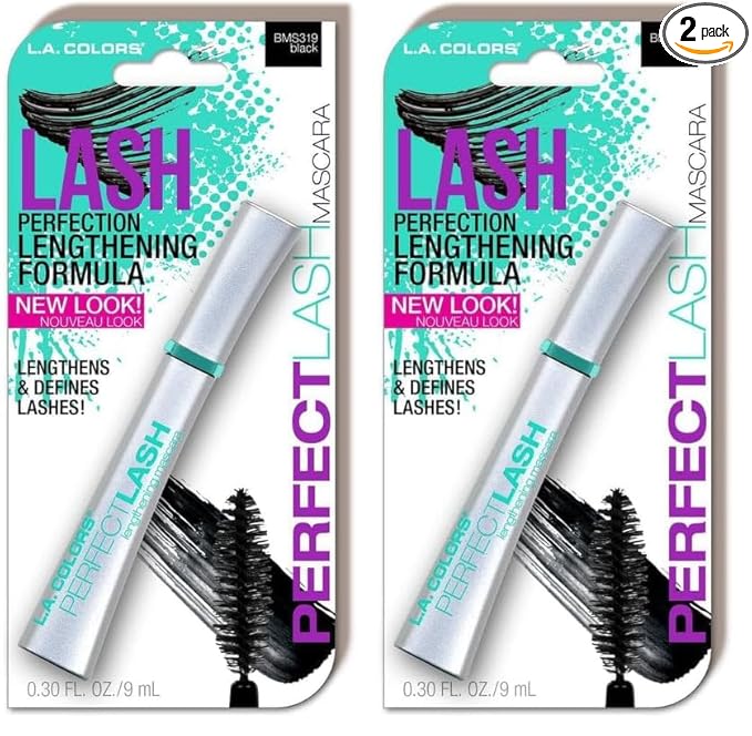 L.A. COLORS Perfect Lash Mascara (carded), Black CBMS319A (Pack of 2)