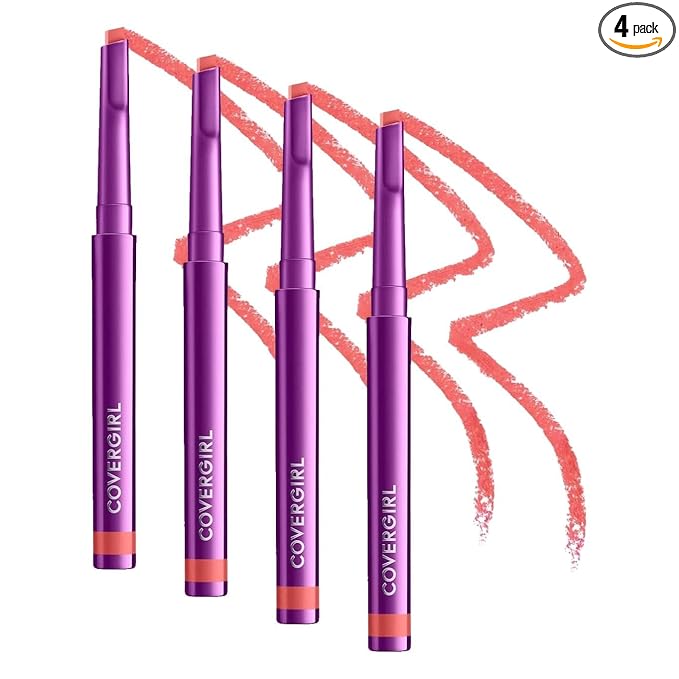 COVERGIRL Simply Ageless Lip Flip Liner, Brilliant Coral, Pack of 4