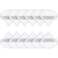 Maitys 12 Pcs Powder Puff Triangle for Face Makeup Cosmetic Loose Powder Puff Velour Soft Body Washable Reusable Foundation Sponge Wet Dry Makeup Tool for Women(Small,White)