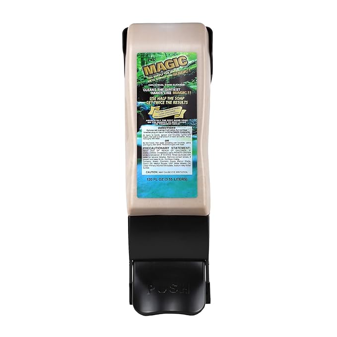 Zenex Magic Hand Soap - Industrial Hand Cleaner for Auto Mechanics | Shop Soap | Walnut Shell Scrubbers to Remove Grease, Oil, Ink & Paint | Moisturizing Ingredients | 3.55 L (4 Pack)