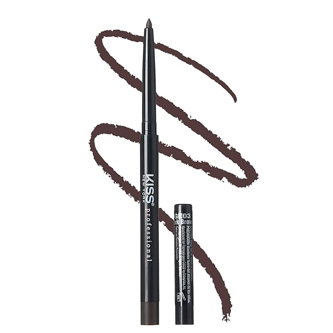 KISS NEW YORK Pro Intense Gel Eyeliner with Built-In Sharpener, Waterproof, Smudge-Proof, Long Lasting Gel Eyeliner Pencil (Dark Brown)