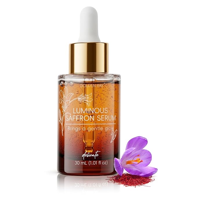 Brightening Saffron Serum,Natural Radiance Enhancer, Skin Tone Evener,Luminous Complexion,1.01 Floz