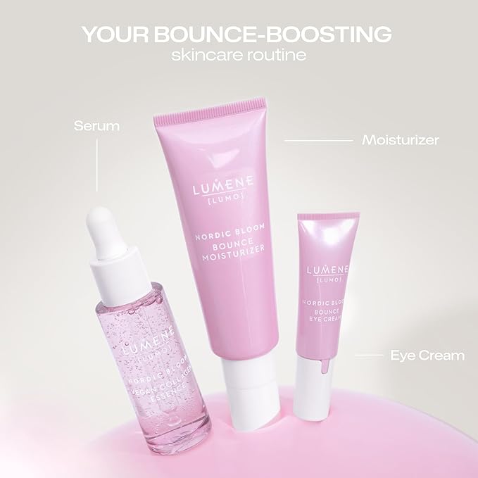 Lumene Nordic Bloom [LUMO] Bounce Eye Cream – Plumping & Illuminating Eye Cream with Vegan Collagen Peptides, Triple Hyaluronic Acid & Nordic Lingonberry, Fragrance-Free, Lightweight Formula, 10 ml