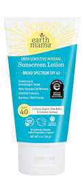 Earth Mama Uber Sensitive Mineral Sunscreen Lotion SPF 40-3 oz - Non-Nano Zinc - Broad Spectrum Sunscreen for Sensitive Skin - Water Resistant Sun Protection for Babies, Kids & Adults