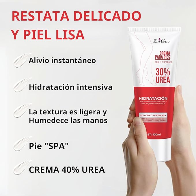 2 Pack Urea Cream 30 Percent for Feet 3.38 oz, Foot Cream and Hand Cream Maximum Strength with Hyaluronic Acid, Aloe Vera for Deep Moisturizes, Callus Remover
