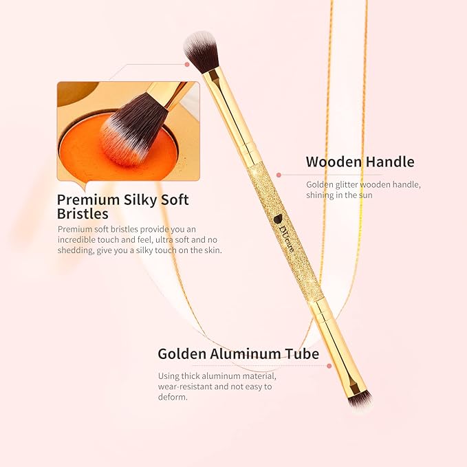 DUcare Eyeshadow Brush 5pcs Double Sided Eyebrow Brush Makeup Brushes with Soft Synthetic Hairs Double Ended Eyeshadow Brush Set for Eyeshadow, Eyebrow, Eyeliner, Blending