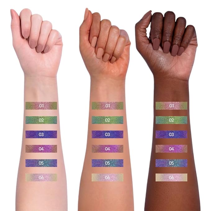 Kaely Chameleon Liquid Eyeliner, Glitter Metallic Chrome Eyeliner Liquid, Multichrome Eye Liner Waterproof Smudge Proof, High-Pigmented Makeup Looks, Quick-Drying, Cruelty-free, 06 Iridescent Pink