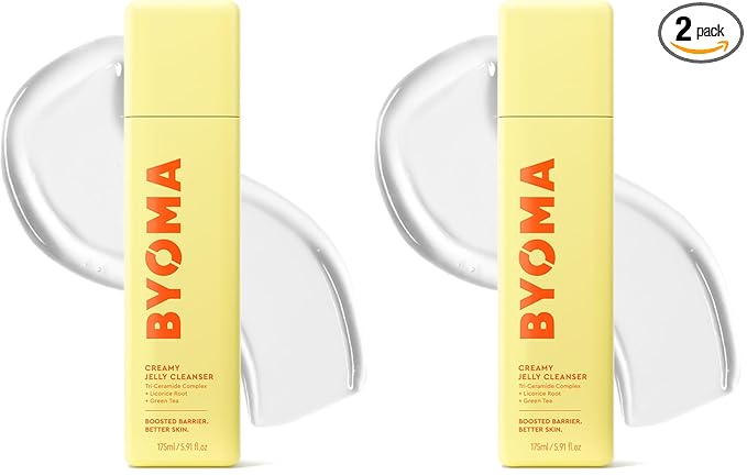 BYOMA Creamy Jelly Cleanser-Hydrating Facial Cleanser for Skin Barrier Repair-Tri-Ceramide Face Wash for Sensitive Skin&All-Skin Types-Gently Removes Makeup&Excess Oil-5.91 fl oz,(Pack of 2)
