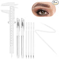 Eyebrow Microblading Marker Pen, 2 Pcs Brow Mapping Pens with with 4 Replacement Refills and 1 Ruler, Makeup Tattoo Skin Marker Pen, Brow Lamination Supplies for Eyebrow Lip Skin(White)