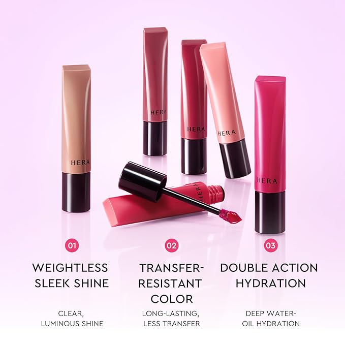 HERA Sensual Tinted Shine Lip Serum #370 REDWOOD | Weightless Sleek Shine, Transfer-Resistant Color, 12-Hour Soft Lip Stain Oil, Double Hydration wih Hyaluronic Acid, High-Gloss Finish, 0.30 oz.