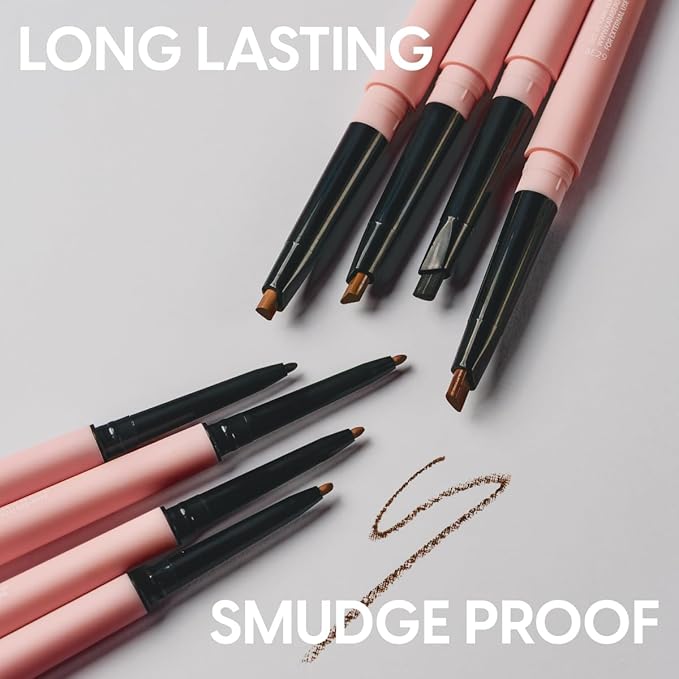 KARA BEAUTY Browfector Double Ended Brow Pencil with Sculpting & Precision Tips, Makeup Eyebrow Pencils for Women, Brow Tint, Eye Makeup & Eyebrow Pen for Shaping & Defining Brows (Ebony)