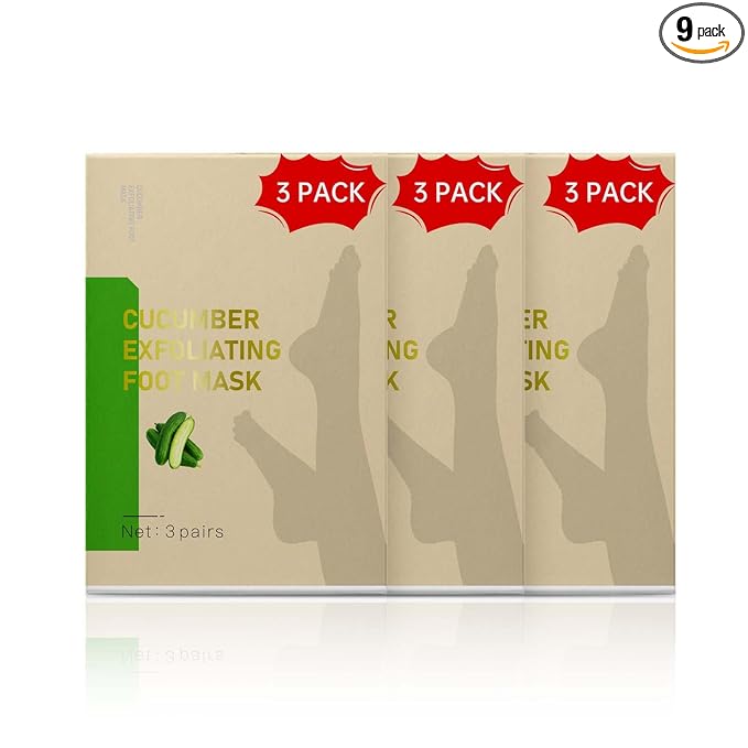Foot Peeling Mask, Natural Exfoliating Foot Mask, Dead Skin Callus Remover Repair Heels, Hydrating Foot Care for Dry Cracked Feet (9 Pack)
