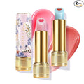 Tinted Lip Balm with Colorful Serum Core, CATKIN Cute 2-in-1 Lip Balm Gloss, Moisturizing with Jojoba Oil Hyaluronic acid, Citrus Tea Flavor, Trendy Lip Care 2pcs (02+03)