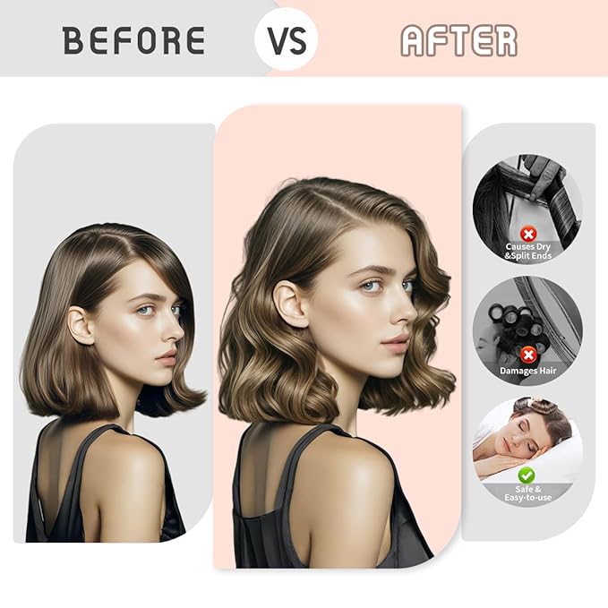 Heatless Curls Overnight Rods Heatless Hair Curler Hair Curlers To Sleep In Heatless Curls Blowout Rods Heatless Curling Rods With Luxury Cloth Bag Scarf For All Hair Types (black, 3Rods)