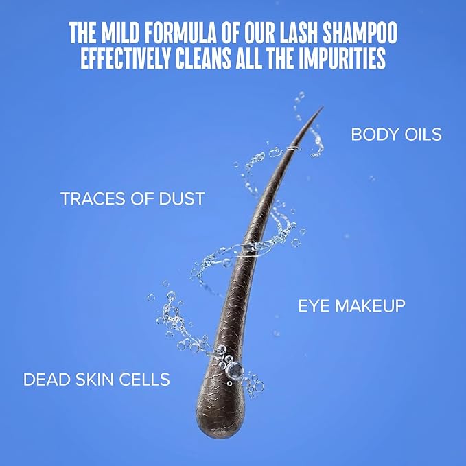 STACY LASH Eyelash Extension Shampoo 1US Gal / 128 fl.oz. / 3.78L / Eyelid Foaming Cleanser/Safe Wash for Extensions & Natural Lashes/Supplies for Professional & Home Use / 50 Aftercare Cards
