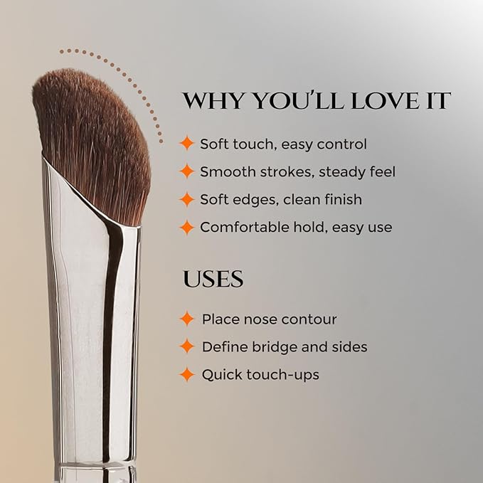 Albeaut Eyeshadow Brush, Angled Nose Contour Brow Bone Highlight Makeup Brush (190 angled shader)