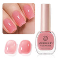 AZUREBEAUTY Jelly Nail Polish Semi-Translucent Blush Pink Sheer Color Fast Drying Natural Regular Toe Nail Polish no Gel Home Salon DIY Women Gift