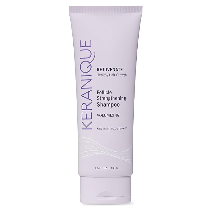 Keranique Volumizing Shampoo for Hair Repair, Growth & Thinning Hair Support – Keratin, Biotin, Menthol & Niacinamide, Anti-Breakage, Lightweight Strengthening Formula 4.5 Oz - Keratin Amino Complex™