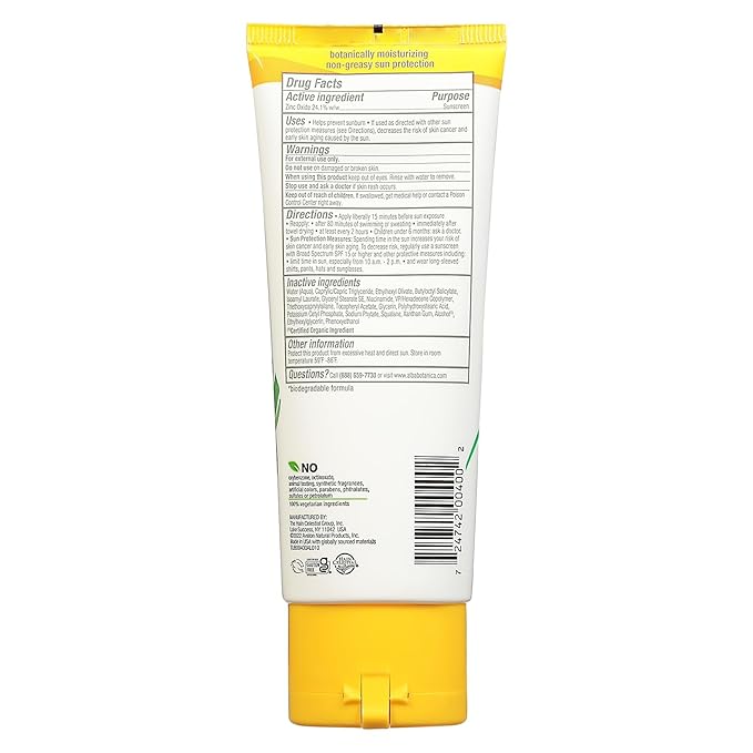 Alba Botanica Sunscreen for Face and Body, Sport Mineral Sunscreen Lotion, Broad Spectrum SPF 45, Water Resistant and Fragrance-Free, 4 fl. oz. Tube (Pack of 4)