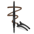 Eyebrow Pencil - Makeup Waterproof Brow Pencil with Triangular Tip, Dual-Sided Brow Brush, Precise, Fine Tip, Fills Brows Creates Natural Looking Brow, with Hair Clips - Coffee