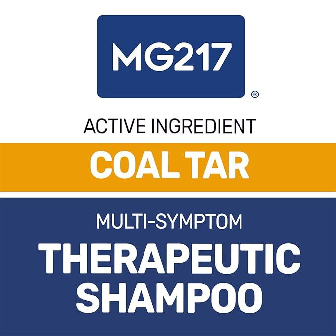 MG217 Psoriasis Shampoo with Coal Tar,Therapeutic Scalp Treatment,Controls Itching, Scaling,Flaking, Scale Buildup,Psoriasis Scalp Treatment, .5% Coal Tar Shampoo and Conditioner, 8floz (Pack of 6)