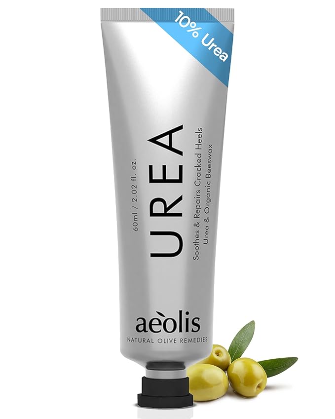 AEOLIS 10% Urea Foot Cream for Cracked Heels (2.03 fl oz), Beeswax, Shea Butter, Aloe Vera & Vitamin E Deep Moisturizing Care for Rough Feet Dry Heels Treatment & Softening