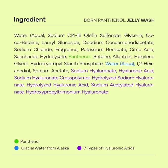 SAM'U Born Panthenol Jelly Wash, Korean Face Cleanser, Low pH Hydrating Gentle Bubble Cleanser, Korean Skin Care for All Skin Types (100ml/3.38 oz)
