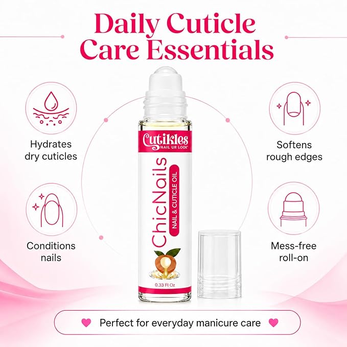 Cuticle Oil Roll-On for Nails & Cuticles – Nourishing & Hydrating Formula with Vitamin E | Easy-to-Apply, Non-Greasy, Travel-Friendly Roll-On Bottle – 0.33 Fl Oz