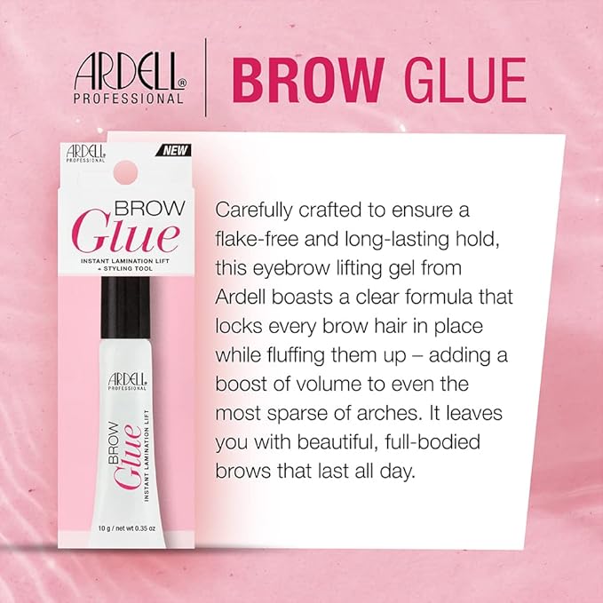 Ardell Brow Glue Clear – Strong Hold Eyebrow Gel for Lamination Lift, Long Lasting Brow Gel Styling Tool for Shaping & Setting Brows, Eye Makeup, 0.35 oz