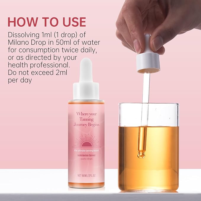 Tanning Drops, Glow Drops, 2PCS Natural Sunless Tanning Drops to Drink for Face & Body, Enhancing Your Natural Skin Tone, Easy to Use for All Skin Types